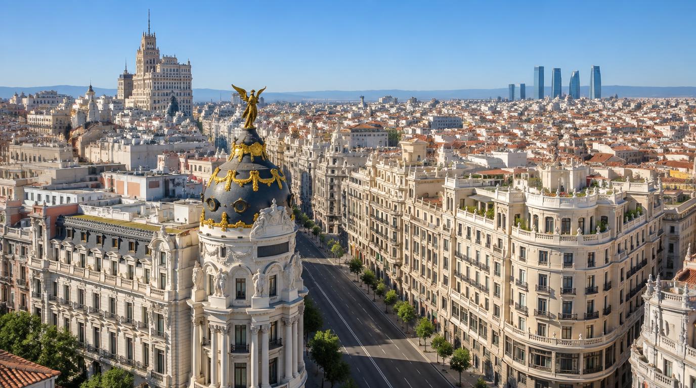 Vista aérea diurna de Madrid, España