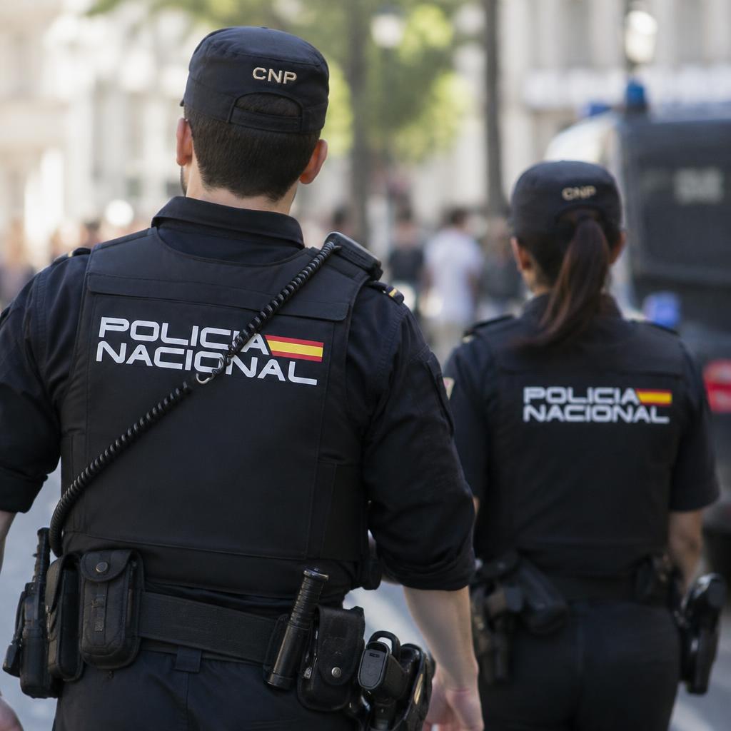 Agentes de la Policía Nacional española en un operativo